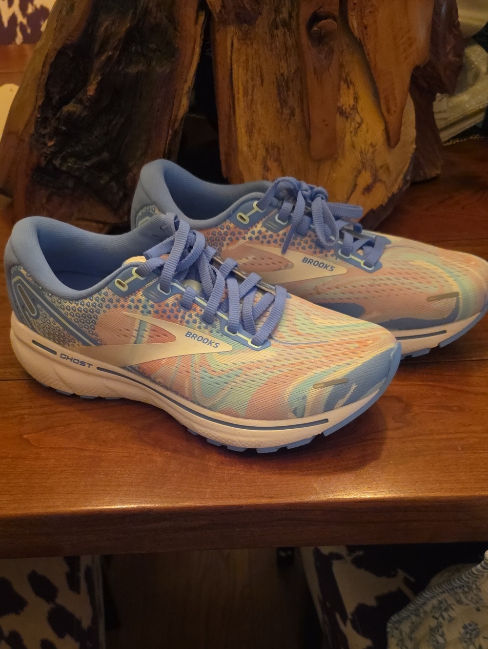 Brooks Women’s Ghost 14 Running Shoes — Light Blue and Pink - Limited Edition